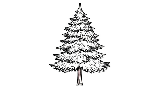 Snowy Pine Tree Single Evergreen.