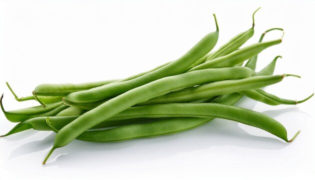 Green String Beans Isolated On White Background