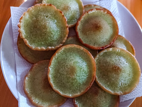 Traditional Malaysian Penyaram Cake Served on a White Plate