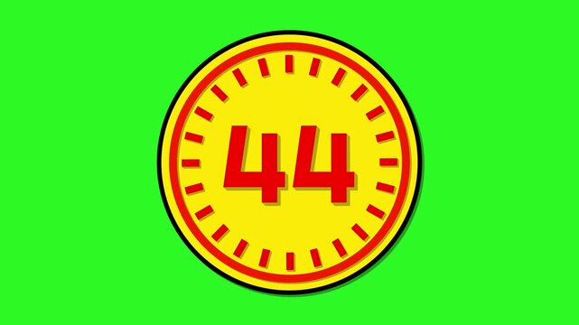 Number 44 with circular animation on green screen background. 44 days to go. 44 days left