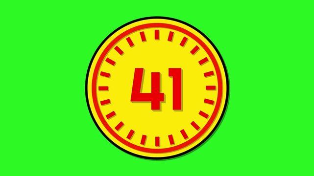 Number 41 with circular animation on green screen background. 41 days to go. 41 days left
