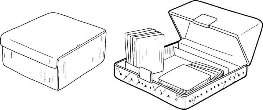 Plastic storage box with lid and compartments.