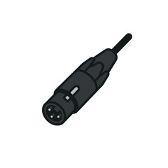 Fototapeta premium Minimalist Vector Icon of a Professional XLR Audio Microphone Connector Cable Plug for Sound Systems