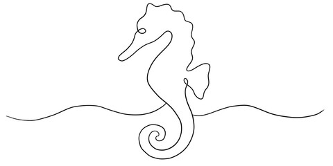 Continuous line drawing of a seahorse © ImageFlow 