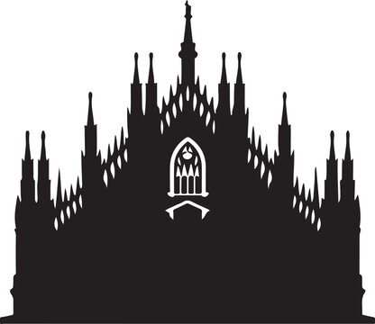 Milan Cathedral Duomo di Milano Italy landmark architecture outline icon silhouette vector