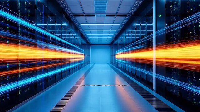 server room with data streams