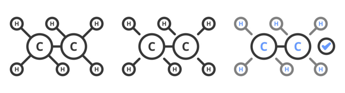 The Ultimate ethane Styles with Variations Line of icon set vector illustration