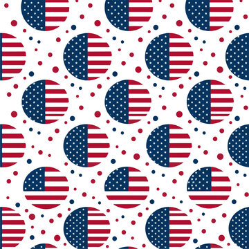 American Flag Patriotic Pattern with Stars and Stripes for National Holiday Celebration