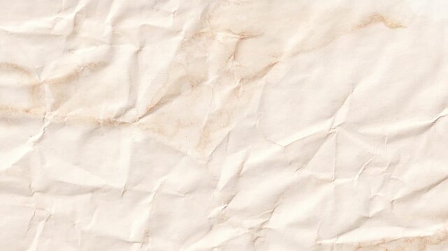 Vintage-style Wrinkled Old Parchment or Aged Paper Texture. Beige or Sepia-toned Surface with a Crumpled and Creased Texture
