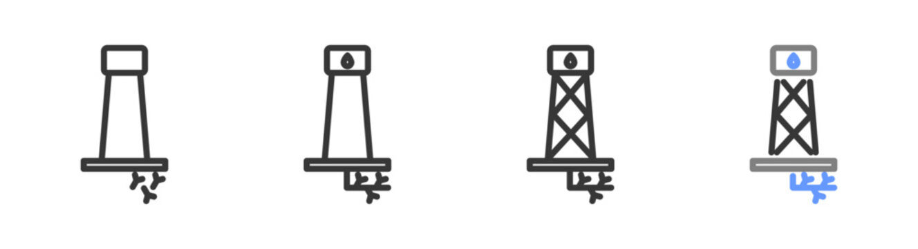 The Ultimate fracking Styles with Variations Line of icon set vector illustration