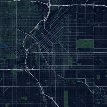 Denver City Map Poster Street Map JPG Dark Blue Green Midnight Night Aesthetic Wall Art