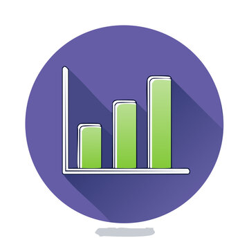 Flat design bar chart icon