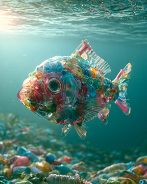 Colorful Fish Swimming Underwater Ocean.