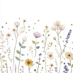 Delicate watercolor botanical digital paper floral background in soft basic beige tones © Anna Sokol