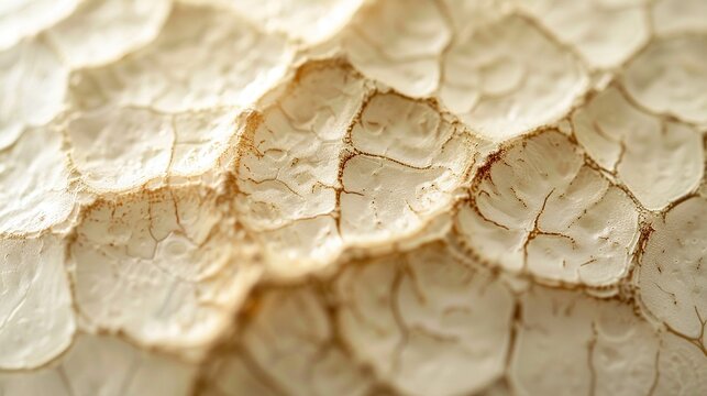 Antler bone porous grooves close up