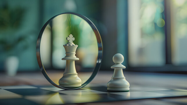 Chess pieces on a board game.
