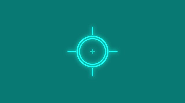 Digital sniper scope reticle overlay glowing Blue  crosshair on dark Blue  background for military tactical interface and gaming h u d precision