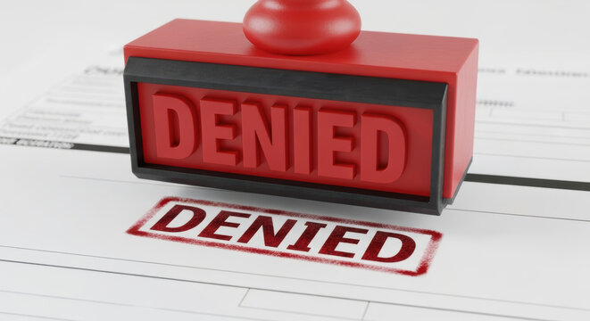 Denied stamp on paper symbolizes rejection or refusal in us china trade tensions affecting agreements and decisions with strong impact