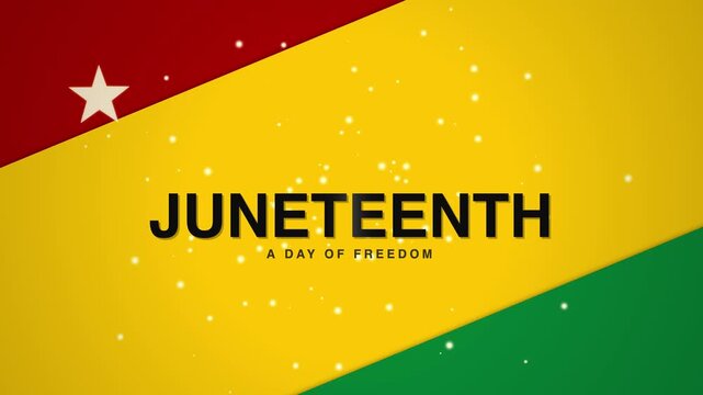 Juneteenth Celebration Background With Red Yellow And Green Colors And A White Star Symbol
