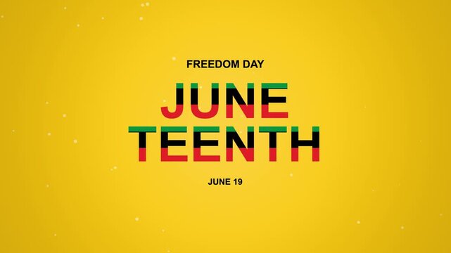 Juneteenth Freedom Day Celebration Typography On A Minimalist Solid Yellow Background
