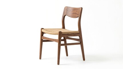 Fototapeta premium Vintage wooden chair with wicker seat.