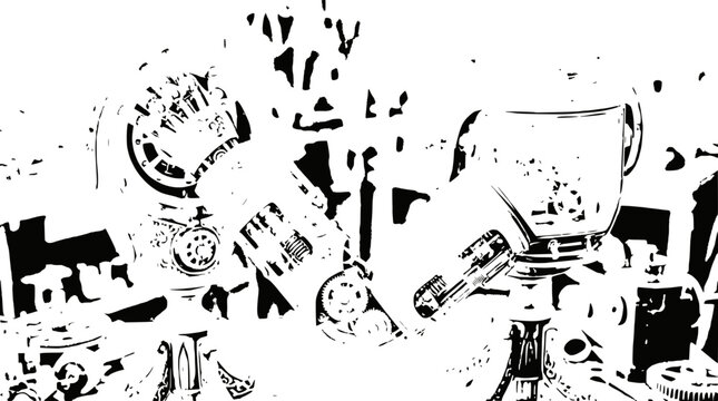 Steampunk Collage: Gears, Clocks, and Mechanical Elements