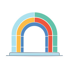 Fototapeta premium Colorful rainbow arch made of blocks