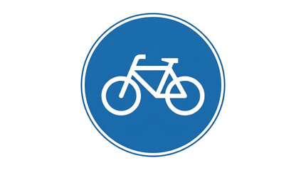 Fototapeta premium Bicycle Lane Road Sign Icon Blue Circular Traffic Symbol