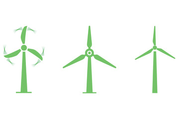 Green Wind Turbines Illustration Showing Motion And Static Views © The Finder