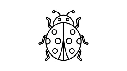 Stylized ladybug insect nature line icon. © pangestu
