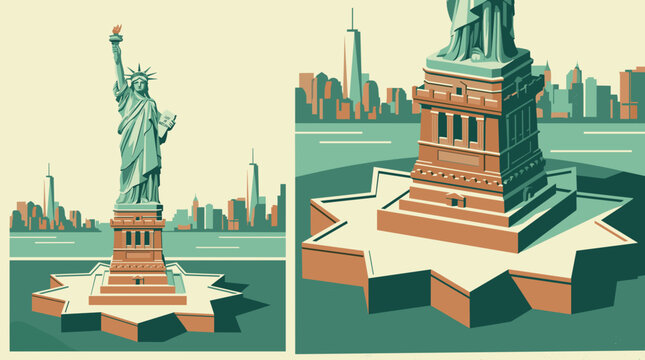 Close-up of the Statue of Liberty with New York City Skyline Backdrop