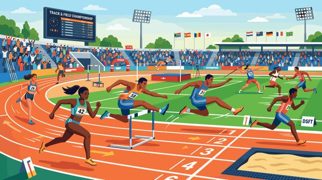 Exciting Olympic Sprint Race with Diverse Athletes on Track