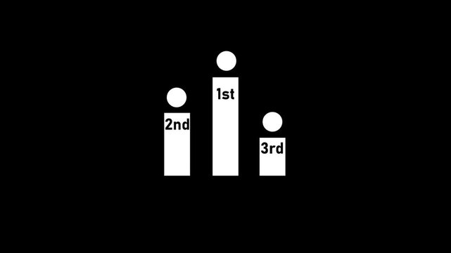 Animated podium bar chart with 1st, 2nd, and 3rd place rankings for business performance and competitive analysis