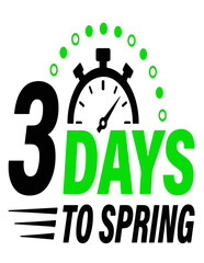 Naklejka premium Countdown to spring, seasonal timer icon, 3 days to spring, green and black graphic