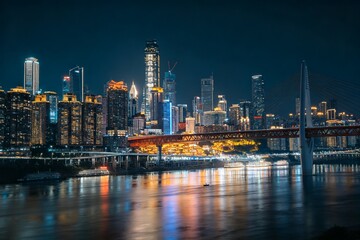 Obraz premium City Night Skyline