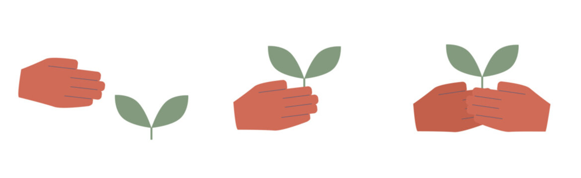 Hand planting a sapling icon sheets