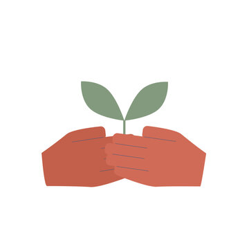 Hand planting a sapling single icon