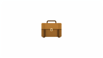 Brown leather briefcase with handle standing upright © MstUmratun