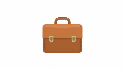 Brown classic briefcase with two handles standing upright © MstUmratun