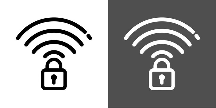 安全なWi-Fiロックの太線ベクターアイコン