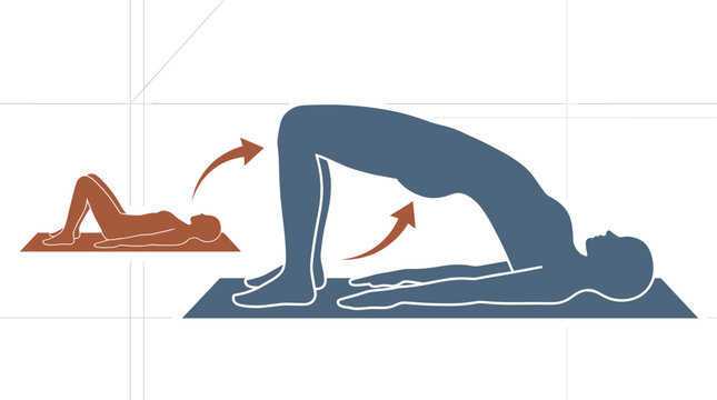 Glute Bridge Exercise Illustration for Fitness and Physical Therapy