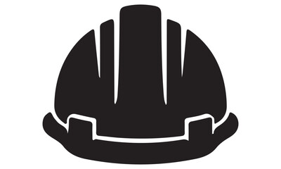 Fototapeta premium Construction hard hat silhouette, safety equipment art, vector isolated on white