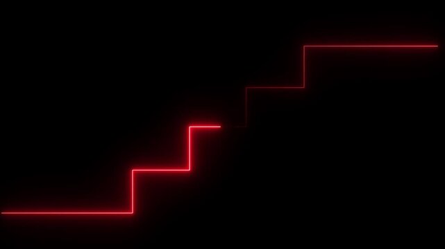 Market Recovery Concept. Successful growth trend olive line graph going Up. Abstract neon line arrow business graph with black background.