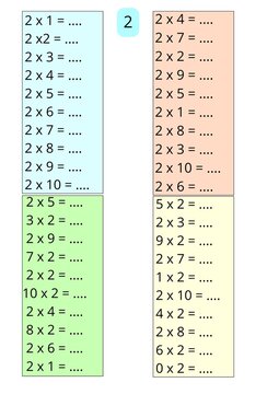 Collection of multiplication worksheets designed for children learning basic math skills. Educational practice sheets featuring multiplication tables, arithmetic exercises, number recognition, and pro