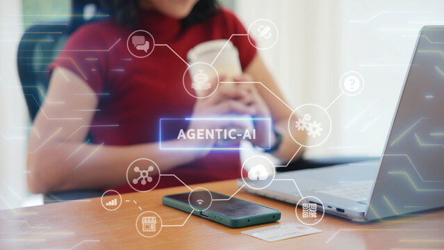 Young asian woman happy smile using search on phone Agent AI app retail shop store pay buy at home Modern Agentic bot order assisted people easy booking hotel ticket vacation smart life virtual wallet