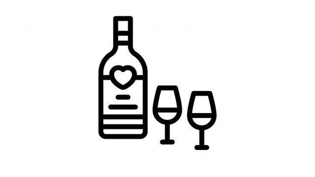wine minimalist stroke animation