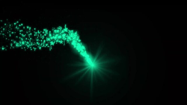Glitter Twinkle Star Blast Animation, Sparkling Explosion Effects with Flashing Cartoon Shine Lights and Magical Particle Trails Motion Graphics