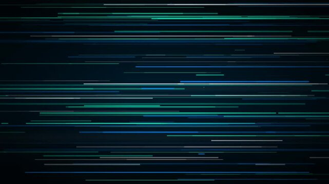 サイバーテックグリッチスピードライン背景　シアン・ブルー・黒　シームレスループ　フルHD