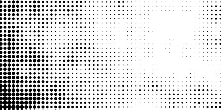 Abstract monochrome halftone backdrop with dynamic dot distribution for graphic design project