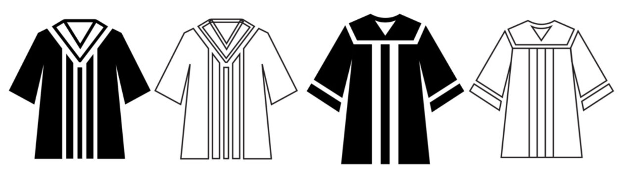 Four different black and white shirt designs